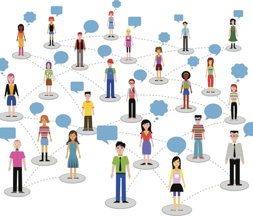 social network - people and speech bubbles